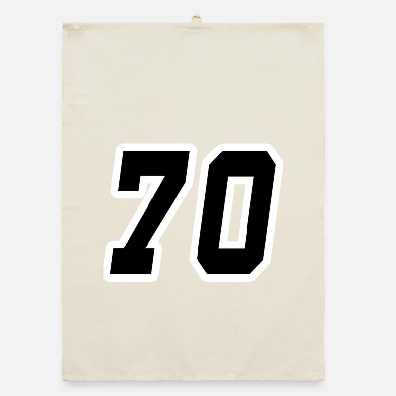 Zahl 70 Nummer Siebzig 70 Organic Geschirrtuch