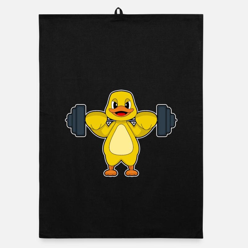 Ente Bodybuilder Langhantel Bodybuilding Organic Geschirrtuch