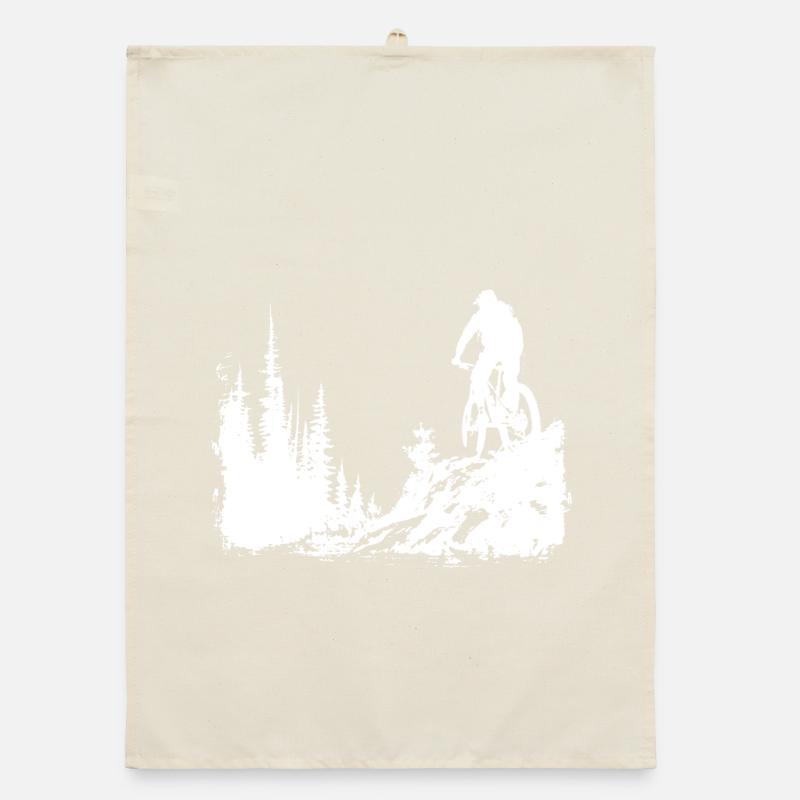 Mountain Biking Sketch Organic dish towel