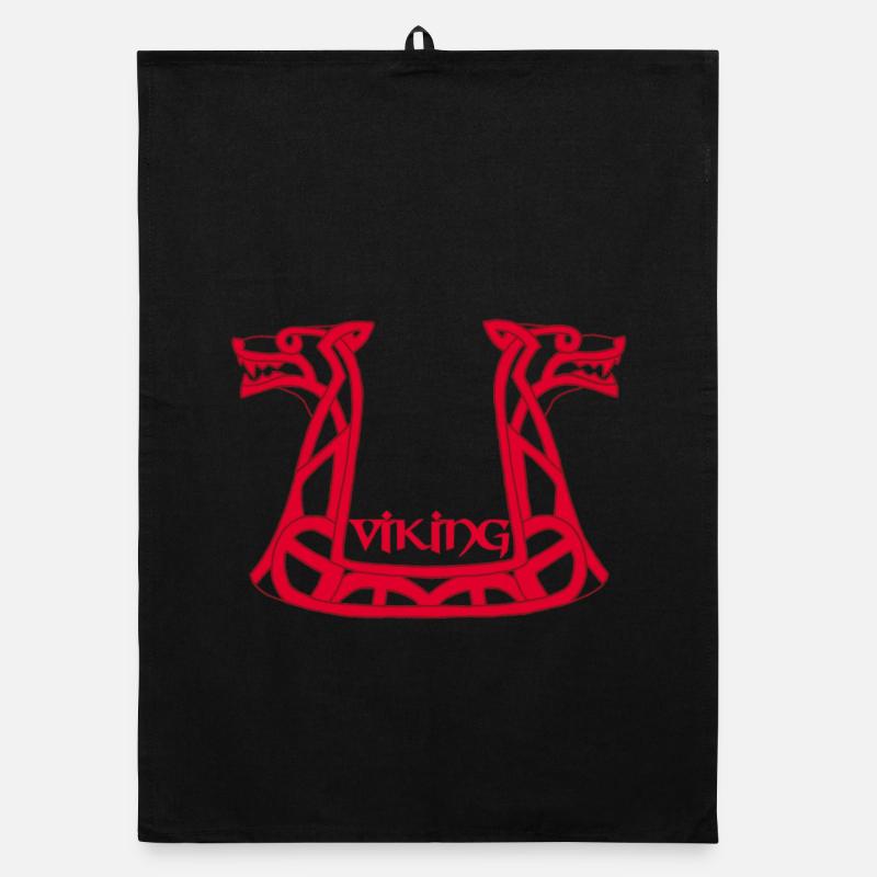 Wikinger Roter Drache Organic Geschirrtuch
