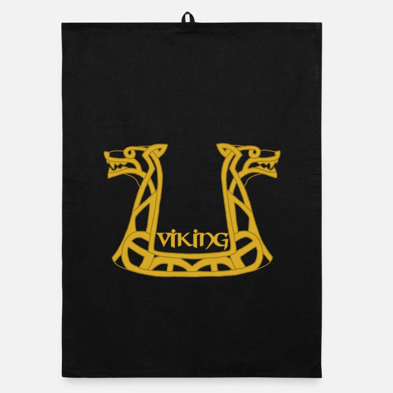 Wikinger Goldener Drache Organic Geschirrtuch