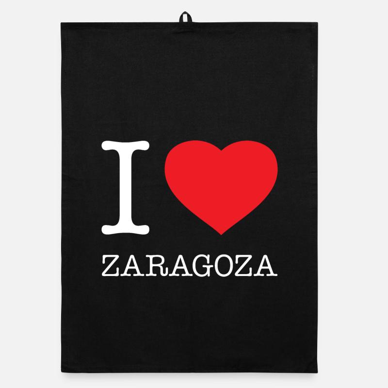 I LOVE ZARAGOZA Spain Saragossa Spanien Organic Geschirrtuch