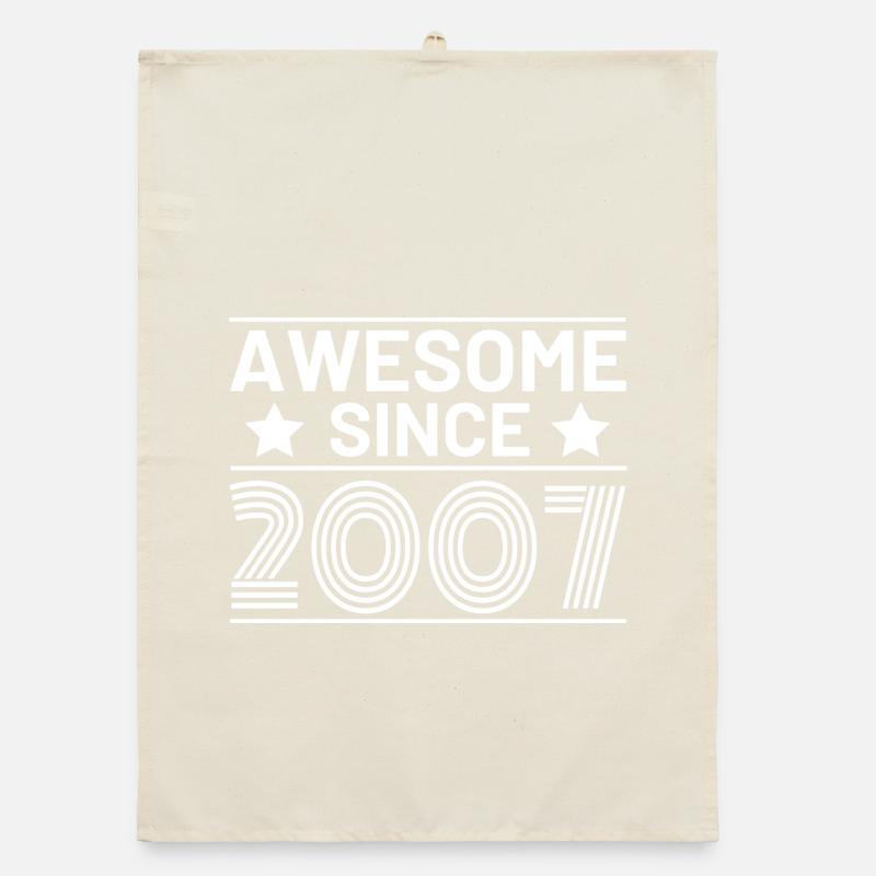 Birthday Retro Awesome since 2007 Organic dish towel