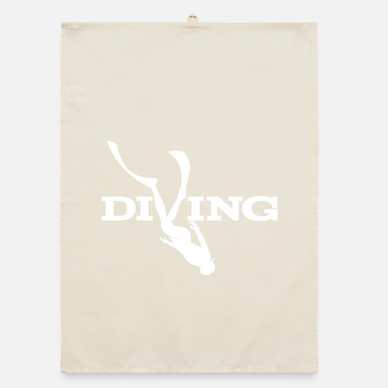 Diving Silhouette Splash Organic dish towel