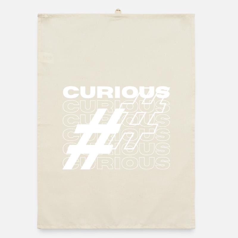 Curious Hashtag Typography Organic dish towel