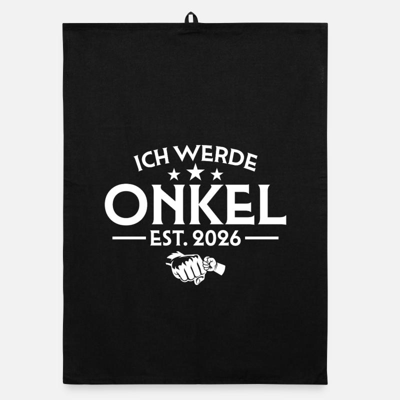 Ich werde Onkel 2026 - Schwangerschaftsankündigung Organic Geschirrtuch