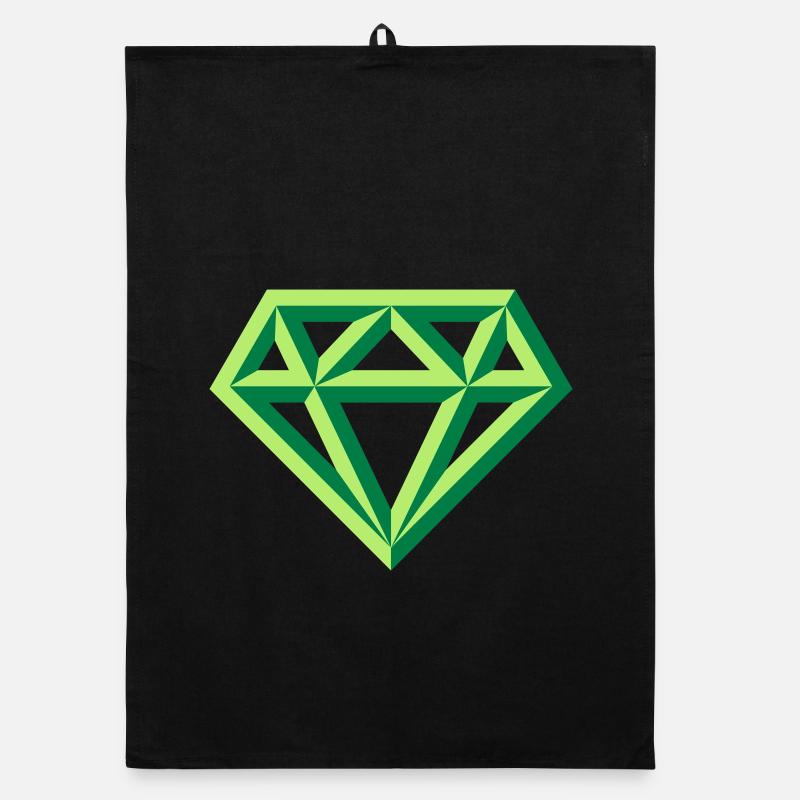 Diamond (Gemstone Brilliant Symbol / Outl. Gre 2C) Organic dish towel
