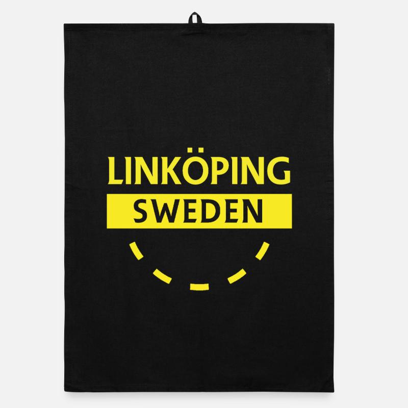 Linköping Sweden Neon text Organic dish towel