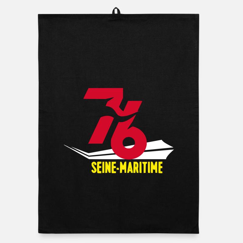 Stylized 76 Seine-Maritime emblem Organic dish towel