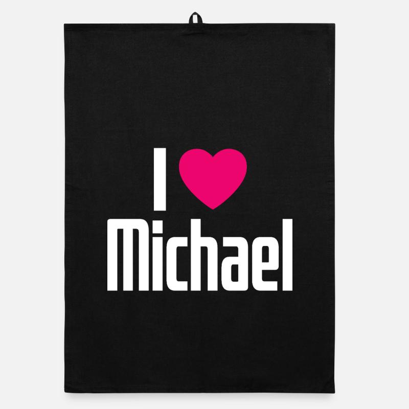 I Love Michael Pinkes Herz Ich liebe Michael Organic Geschirrtuch
