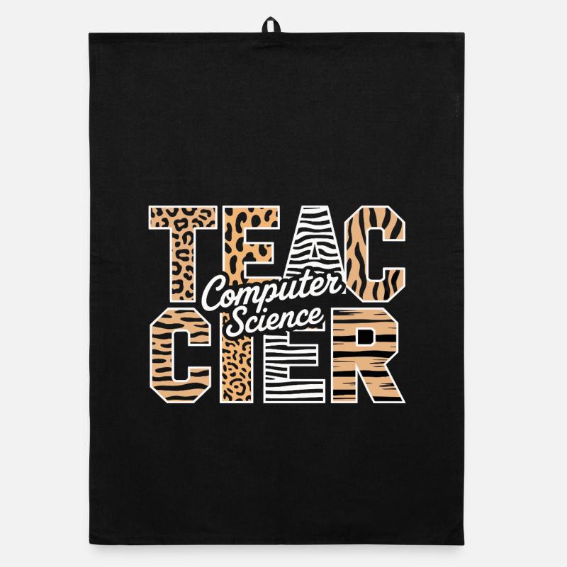 Computer Science Teacher Animal Pattern Style Organic dish towel