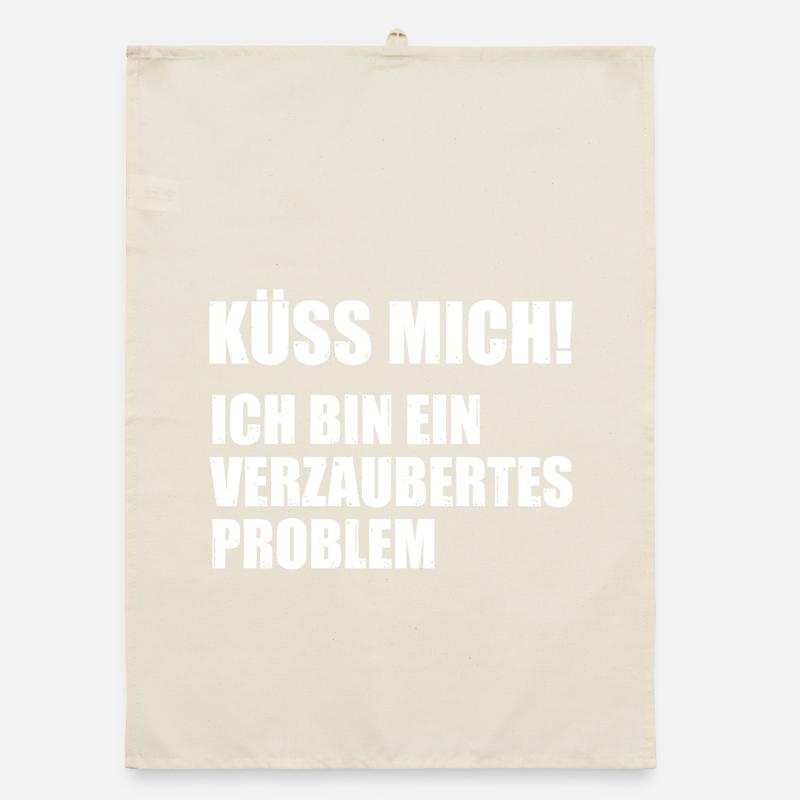 Küss mich ich bin ein verzaubertes Problem Organic Geschirrtuch