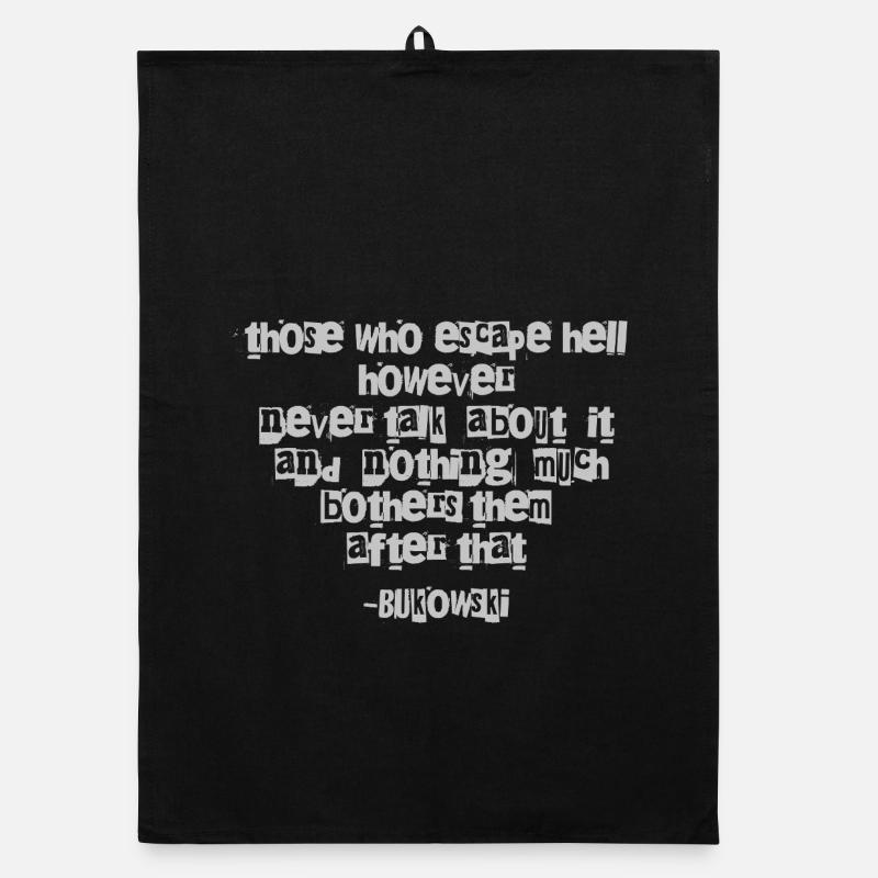 Typographie des citations usées de Bukowski Torchon bio