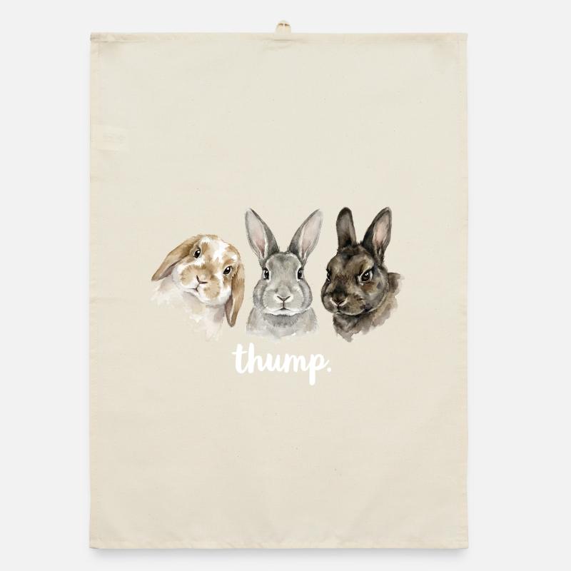 Fun rabbit knocking for rabbit lovers Organic dish towel