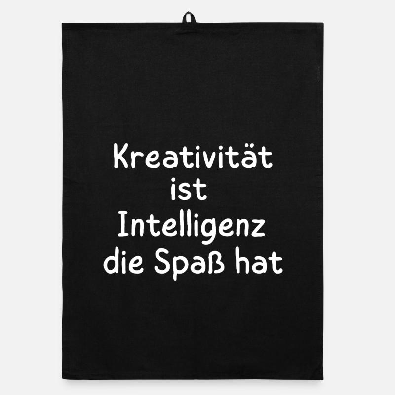 Kreativität ist Intelligenz die Spaß hat Statement Organic Geschirrtuch