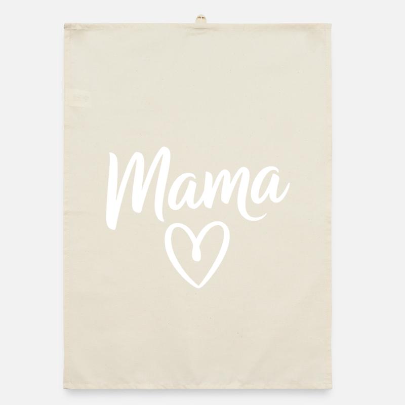 Mama Heart Script Typography Organic dish towel