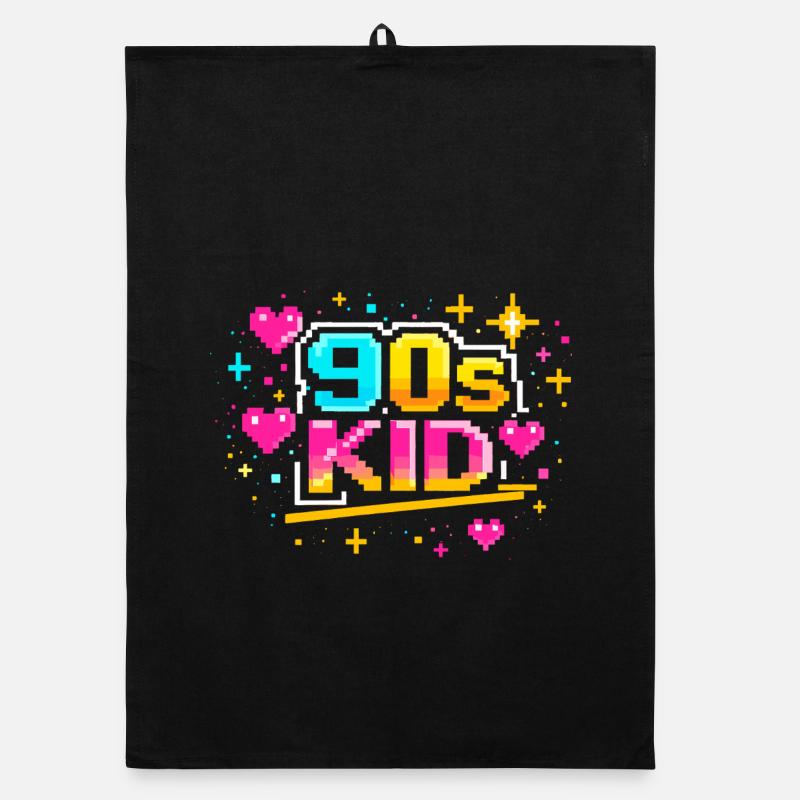 90er Pixelkid Neon Retro Organic Geschirrtuch