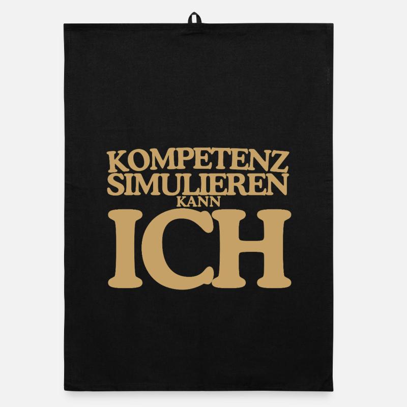 Kompetenz simulieren kann ich Retro Design Organic Geschirrtuch