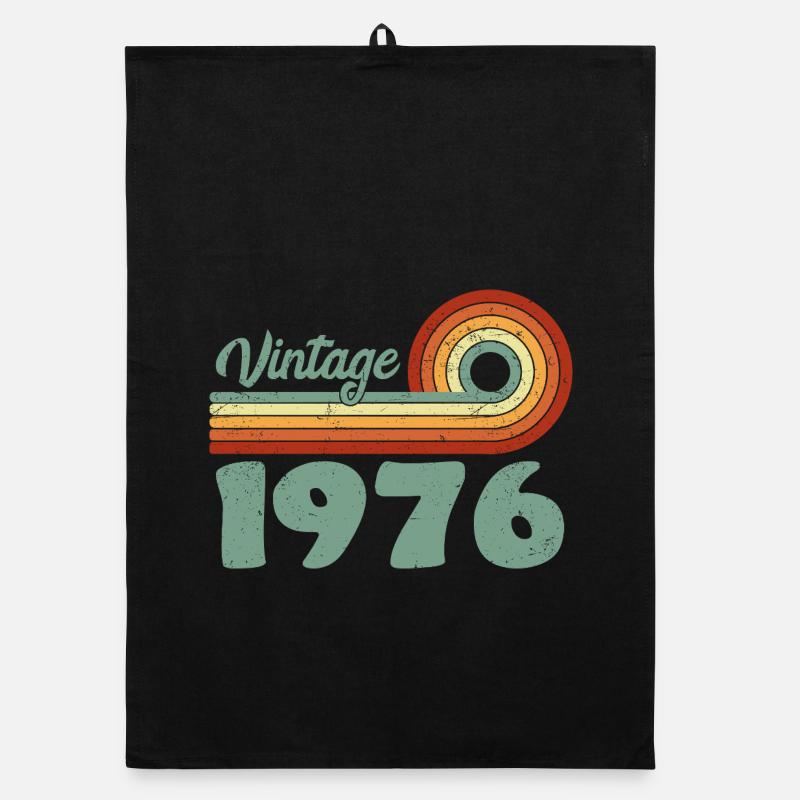 Vintage 1976 Retro Mountain Geburtstag 1976 Organic Geschirrtuch