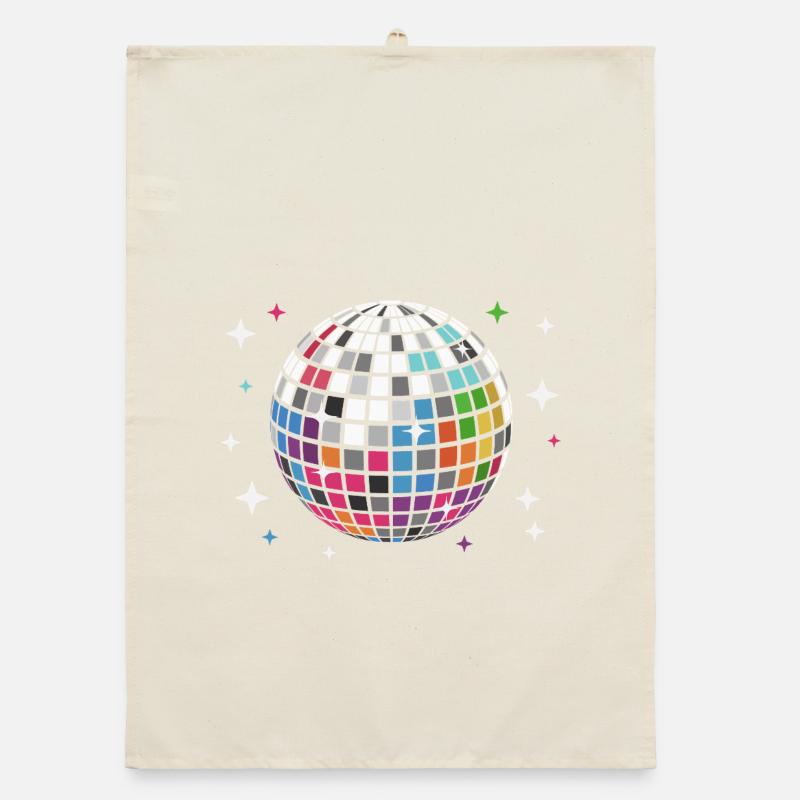 Discokugel Disco Discothek Organic Geschirrtuch