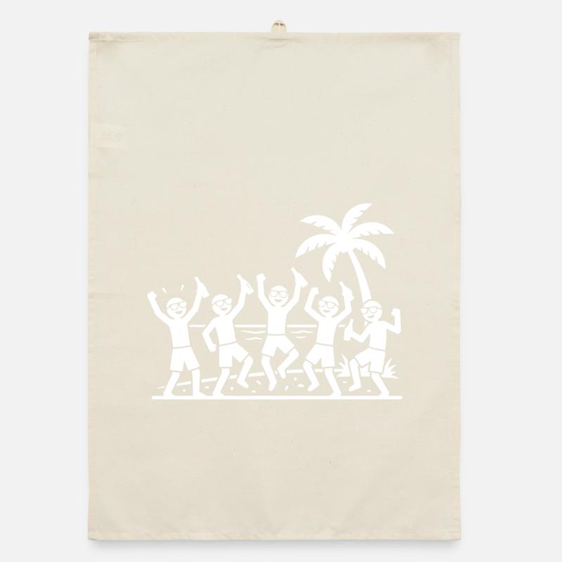 Équipe de plage pour fête de fin d’année Torchon bio