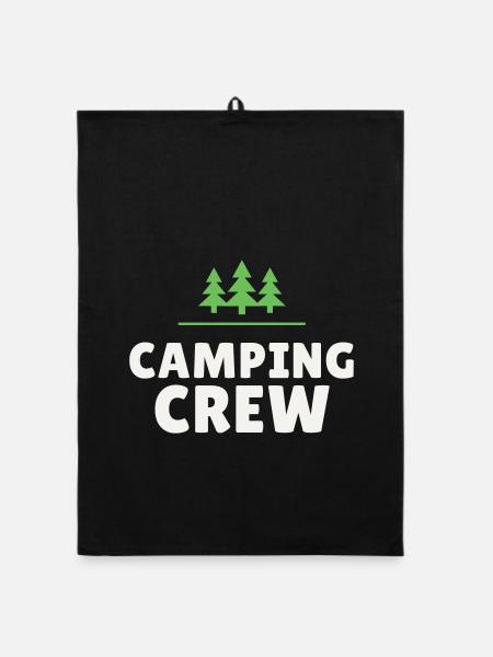 Équipe de camping Équipe Nature Camping Amis en plein air - Torchon bio - noir - Devant