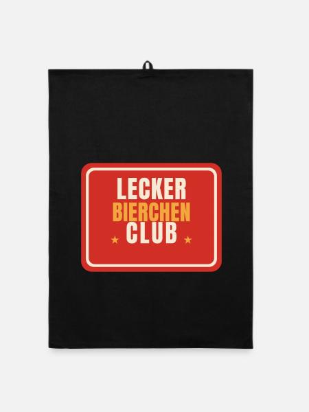 Lecker Bierchen Club Bier Team lustiger Spruch - Organic Geschirrtuch - Schwarz - Vorne