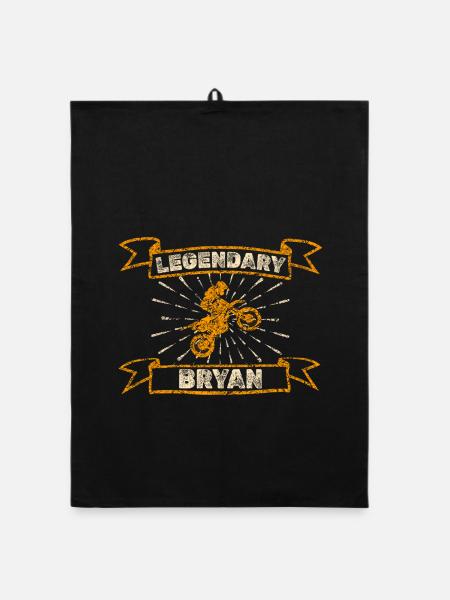 Biker Bryan - Organic dish towel - black - Front