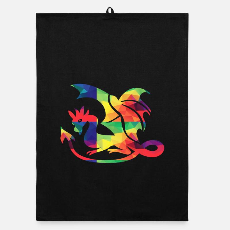 Bunter Drache Organic Geschirrtuch