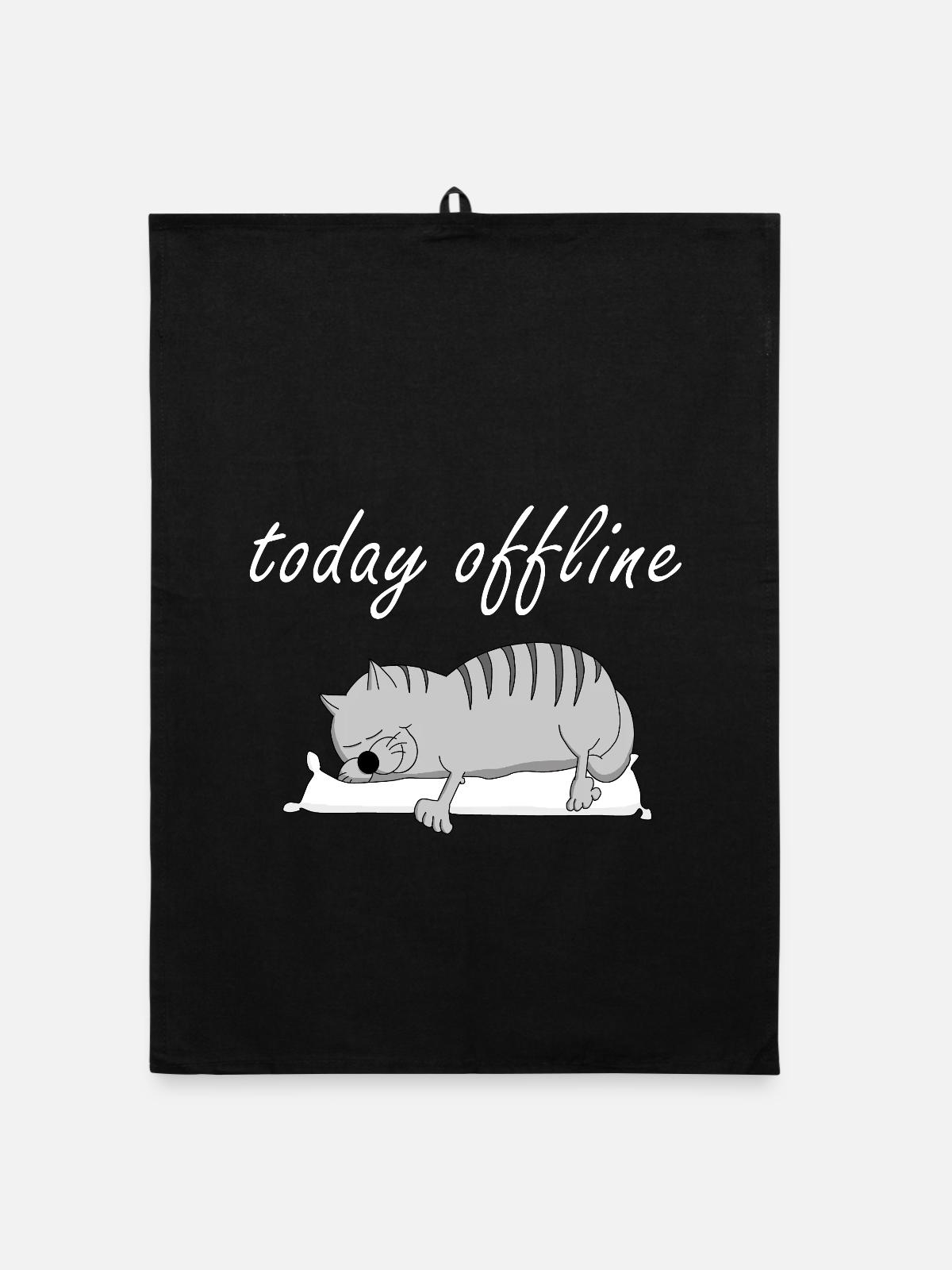 today offline - Organic Geschirrtuch - Schwarz - Vorne