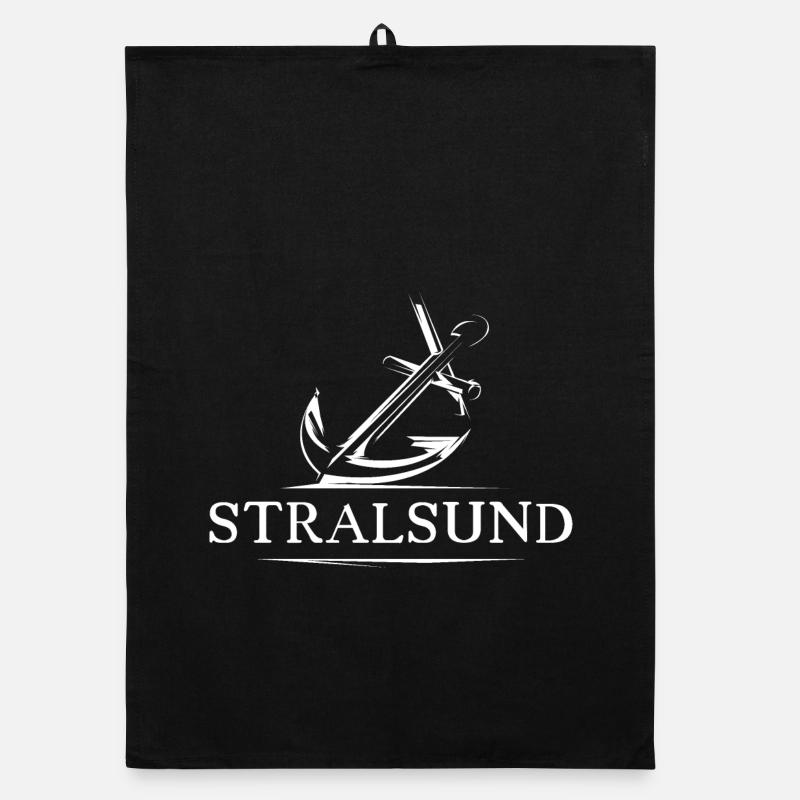 Stralsund See Anchor Symbol Gift Idea Logo Organic dish towel