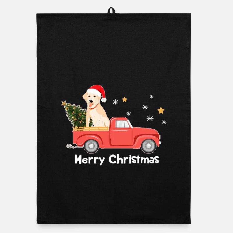 Labrador Weihnachts-Pickup Organic Geschirrtuch