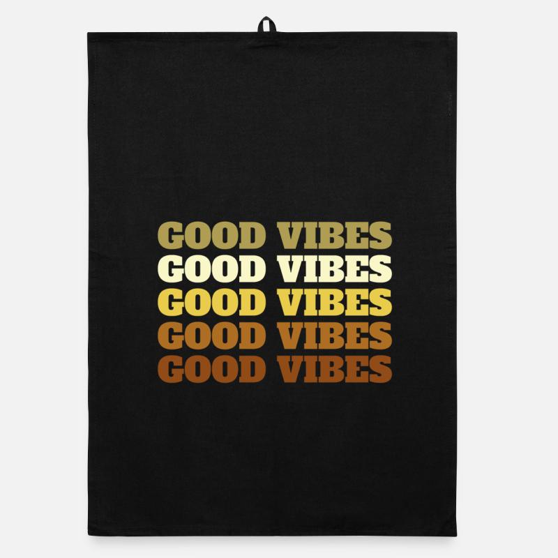 Bonnes vibrations - Torchon bio - noir