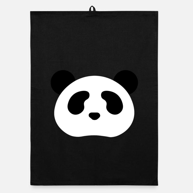 Panda Ours - Torchon bio - noir