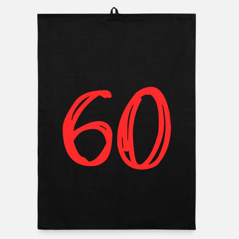 60. 60 YEARS. 60th ANNIVERSARY. 60TH BIRTHDAY. Organic dish towel