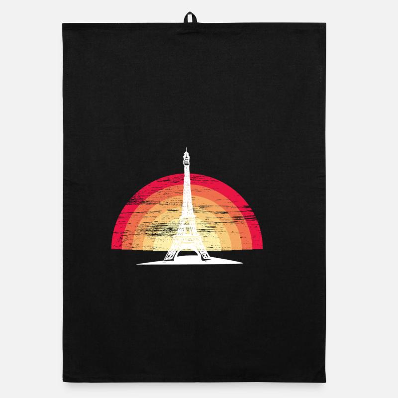 Sunset in Paris - with Eiffel Tower Organic dish towel