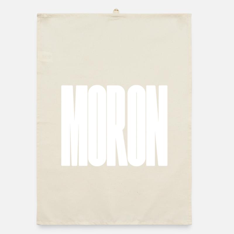Moron - big and bold typographical design Organic dish towel