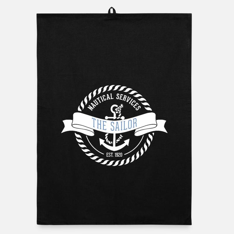 Nautic Design Sailor Emblem Nautical Patch Organic dish towel