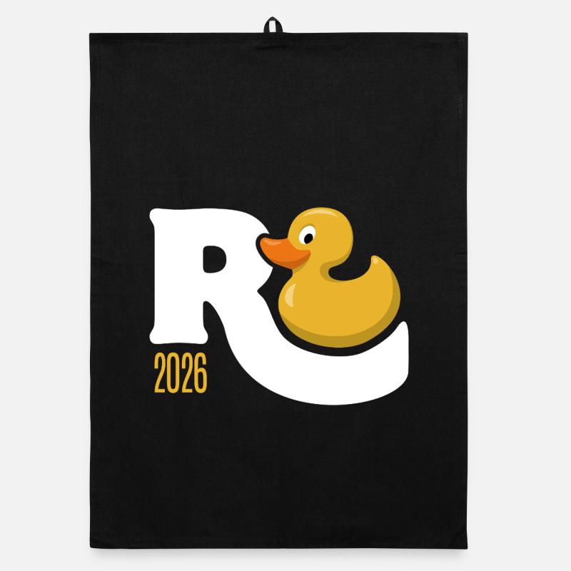 Gummiente Rente 2026 - Ruhestand - Pension Organic Geschirrtuch