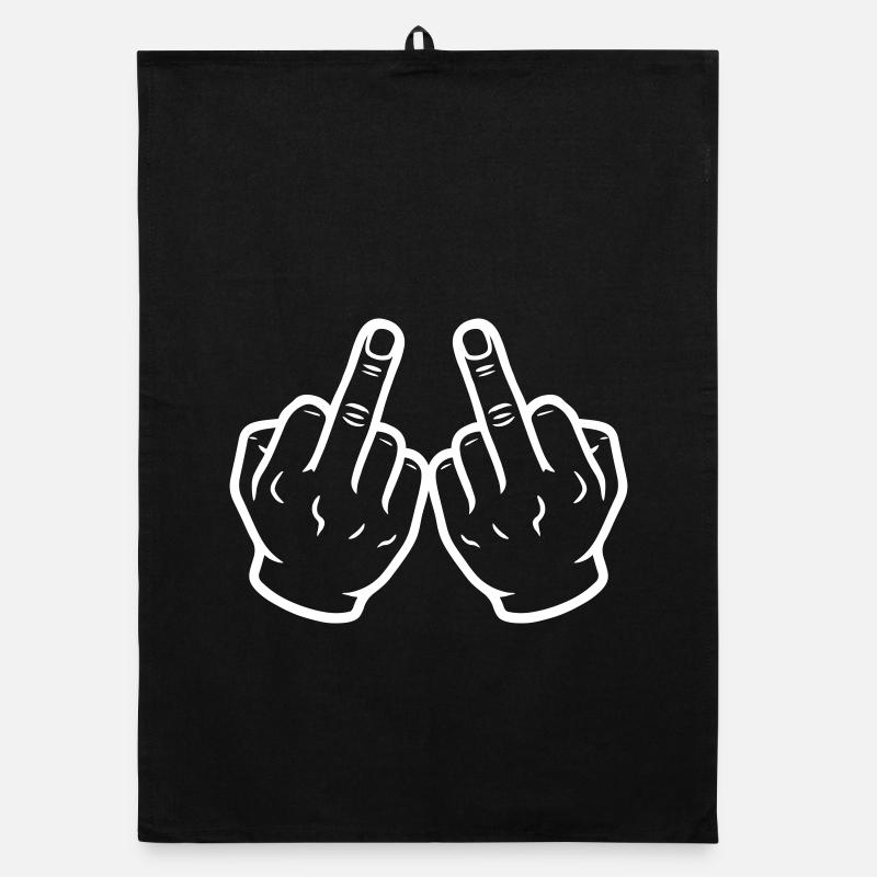 Hand Mittelfinger Frech Organic Geschirrtuch