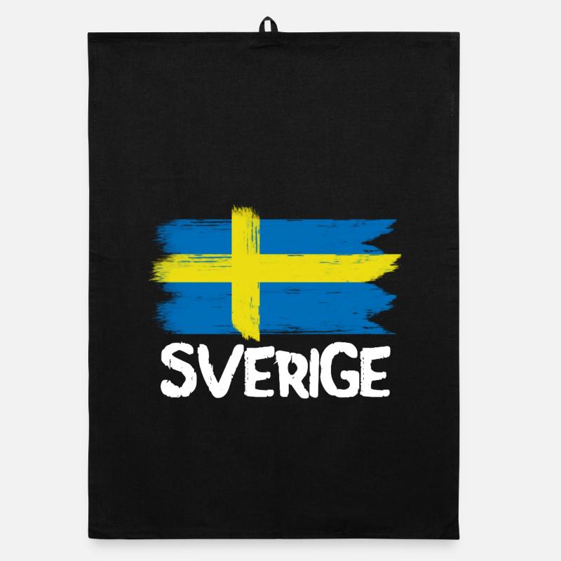 Drapeau suédois Sverige Cool Drapeau vintage - Torchon bio