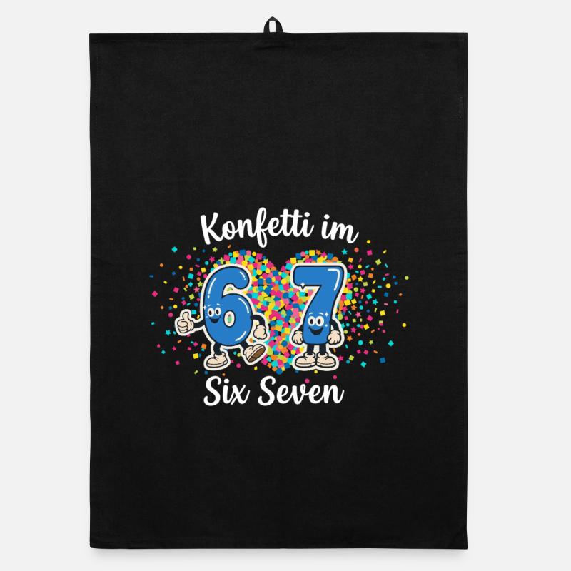 67 Six Seven Meme Konfetti Karneval Köln Organic Geschirrtuch