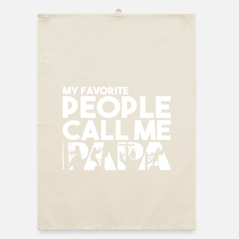 Line Worker Papa Electrical Lineman Father Day  Organic dish towel