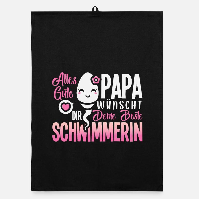 Alles Gute Papa wünscht dir dein bester Schwimmer Organic Geschirrtuch