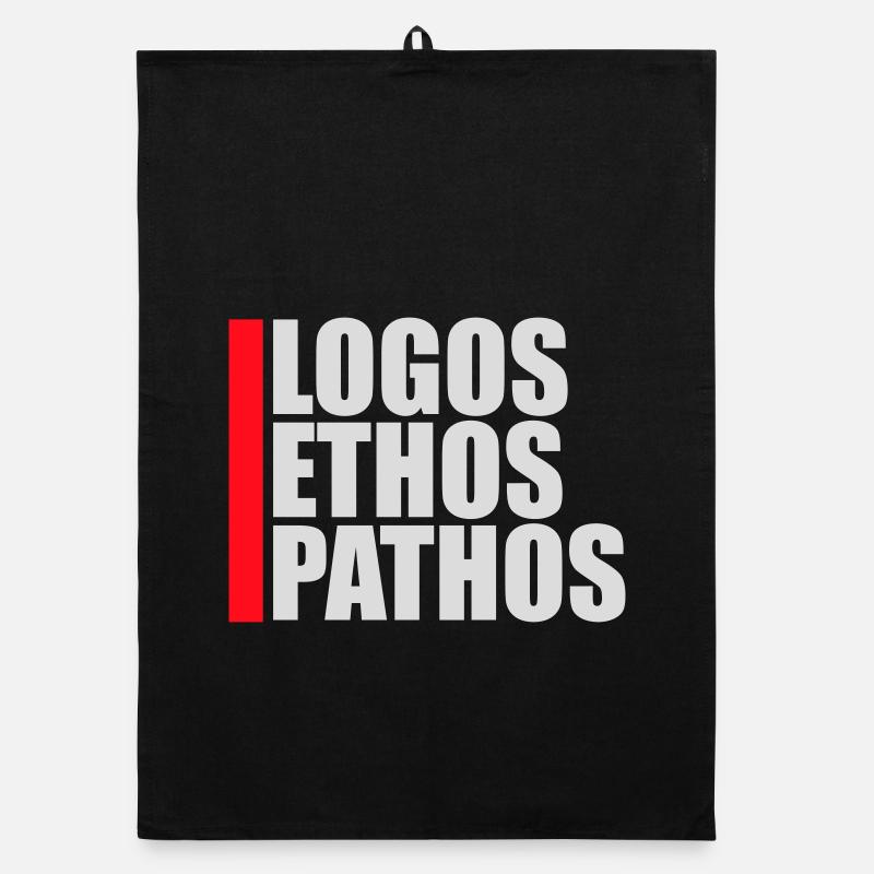 Logos Ethos Pathos Rhetoric Philosophy Student Organic dish towel