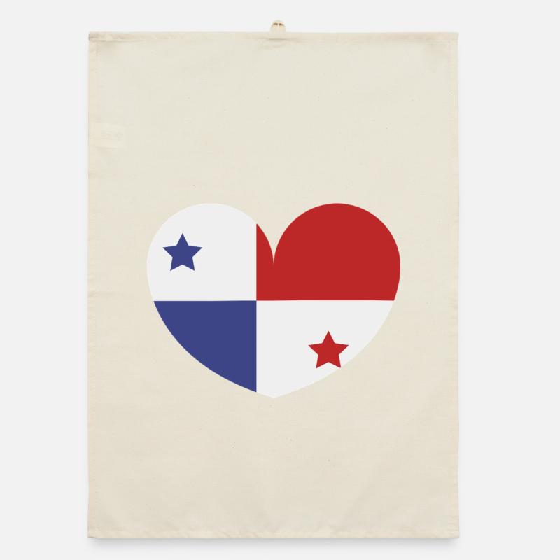 Drapeau du cœur du Panama Torchon bio