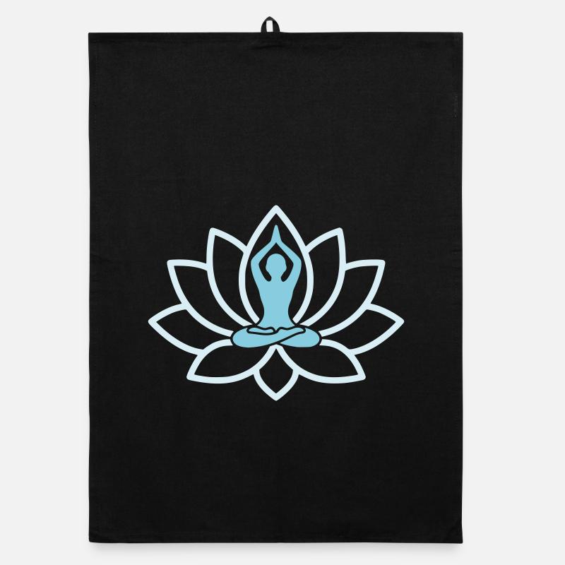 Bunte Lotusblüte Chakra Organic Geschirrtuch