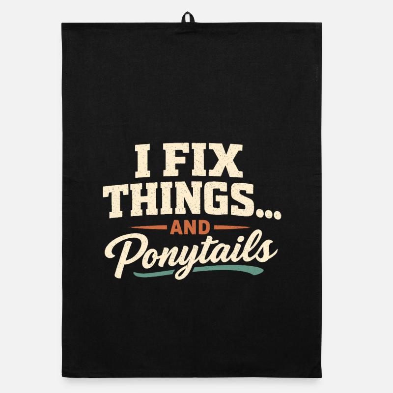 I repair everything, including ponytails | Dad Organic dish towel