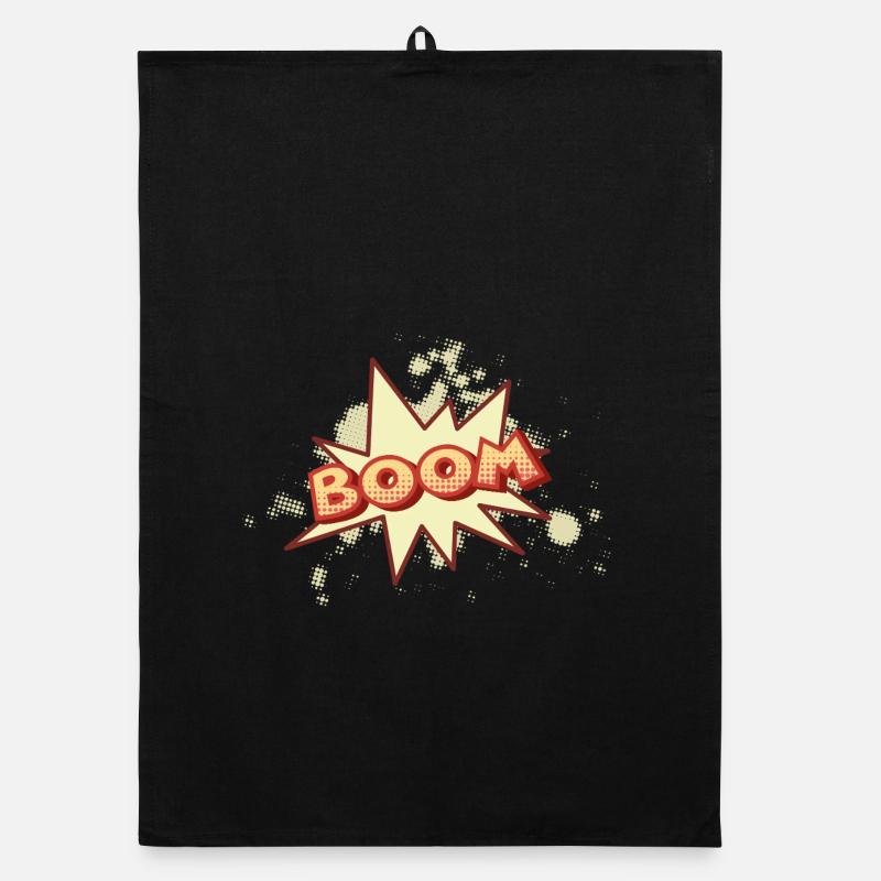 Boom! – Retro Comic Cartoon im Halftone Stil Organic Geschirrtuch