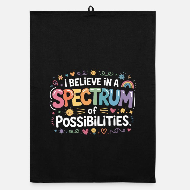 Autism Awareness Support rainbow Organic dish towel